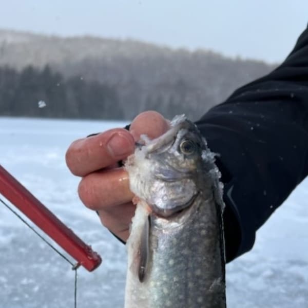 Ice fishing at Pourvoirie Légendes des Bois Outfitter.
