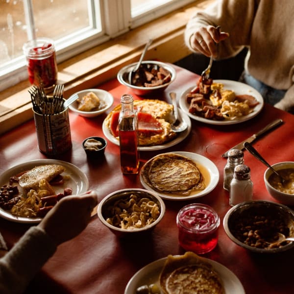 Sugar shack dishes at Sucrerie Bonaventure.