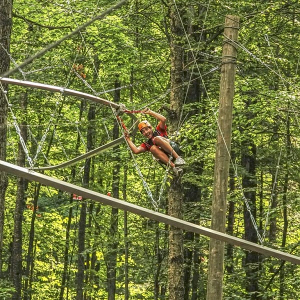 Zipline coaster at Mont Sutton
