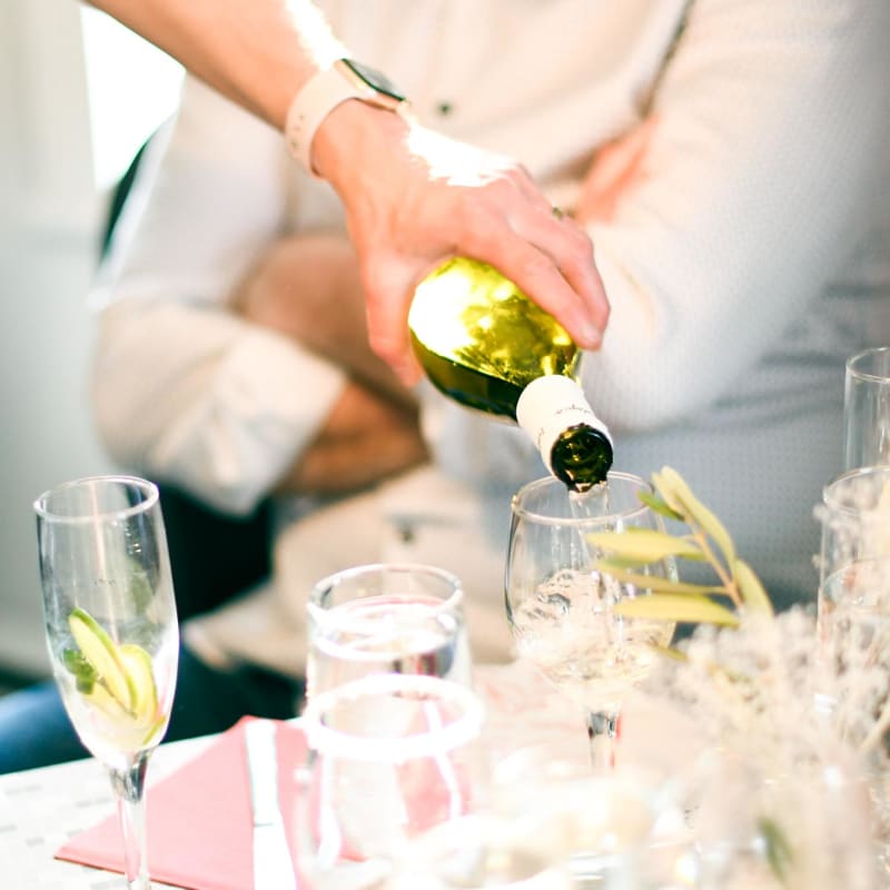 Champagne being served