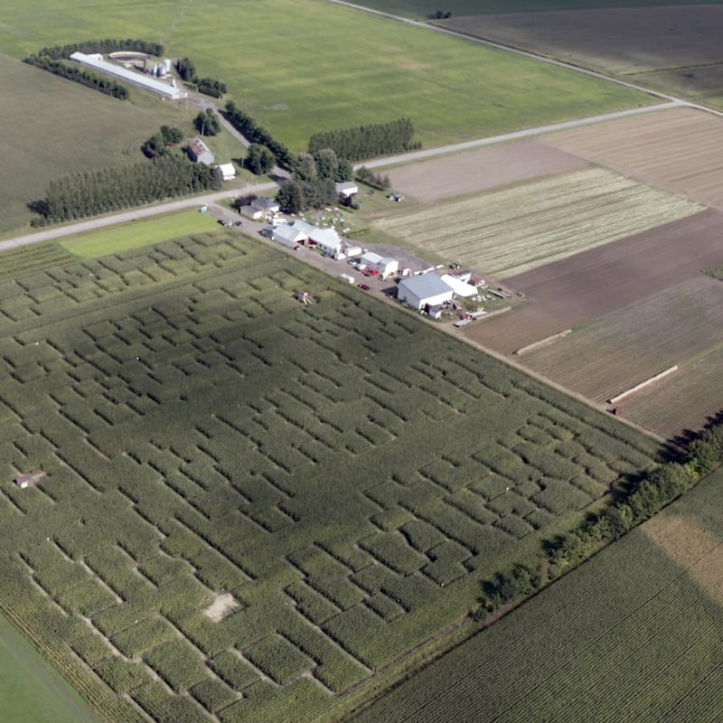 Aerial view of Ferme Guy Rivest