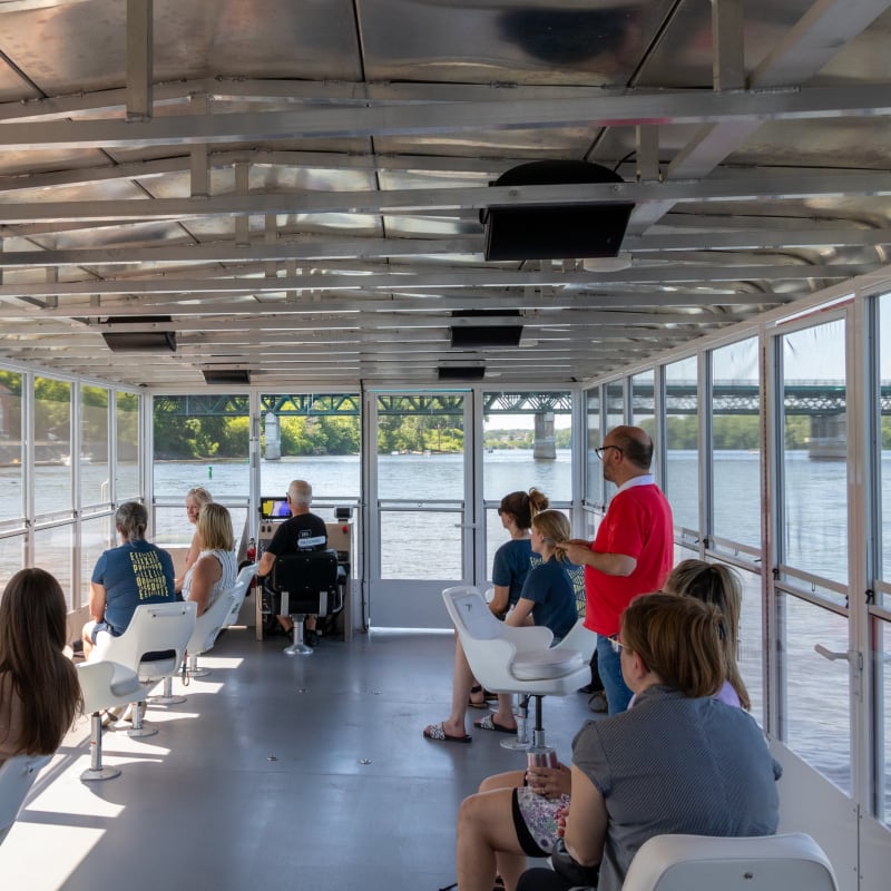 A group in a boat at the Boréalis Museum