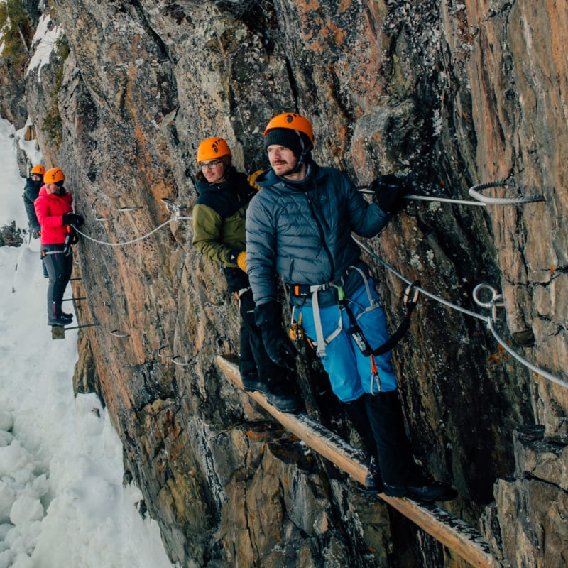 Experience unforgettable outdoor adventures in Quebec this winter! - Winter via ferrata, Parc Aventures Cap Jaseux
