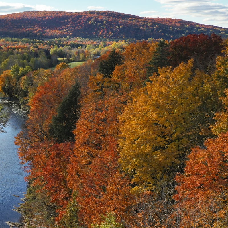 Quoi faire cet automne au Centre-du-Québec - Vue aérienne, rivière Nicolet