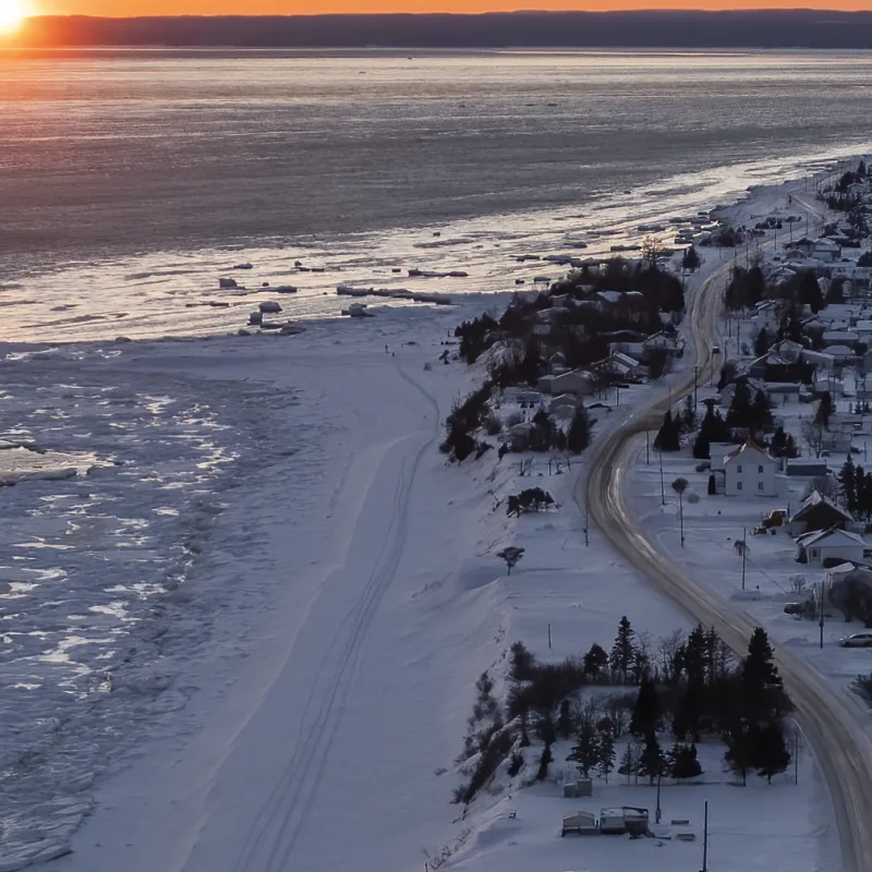 Hit the road and discover your Côte-Nord this winter! - Winter sunset