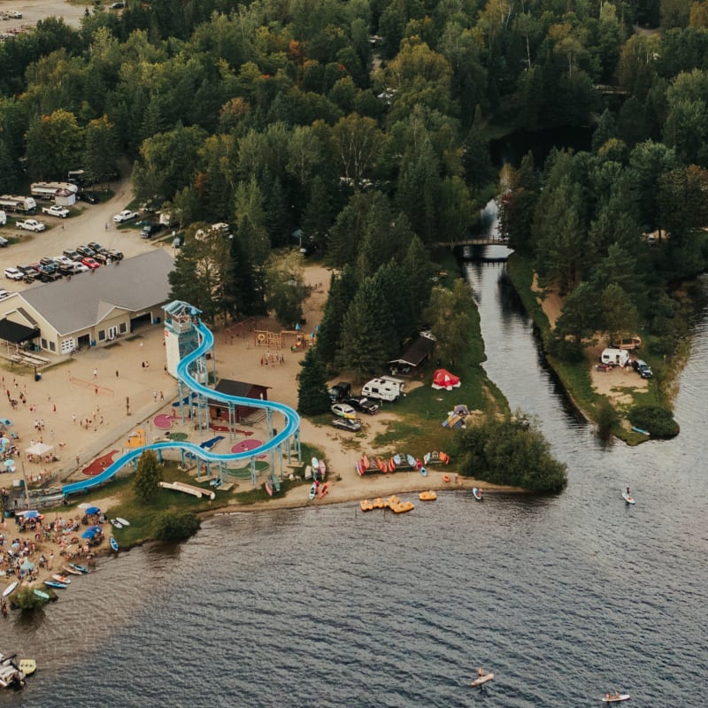 Portneuf: a destination for nature, culture and great food - Aerial view, Camping du Lac Blanc in Saint-Ubalde