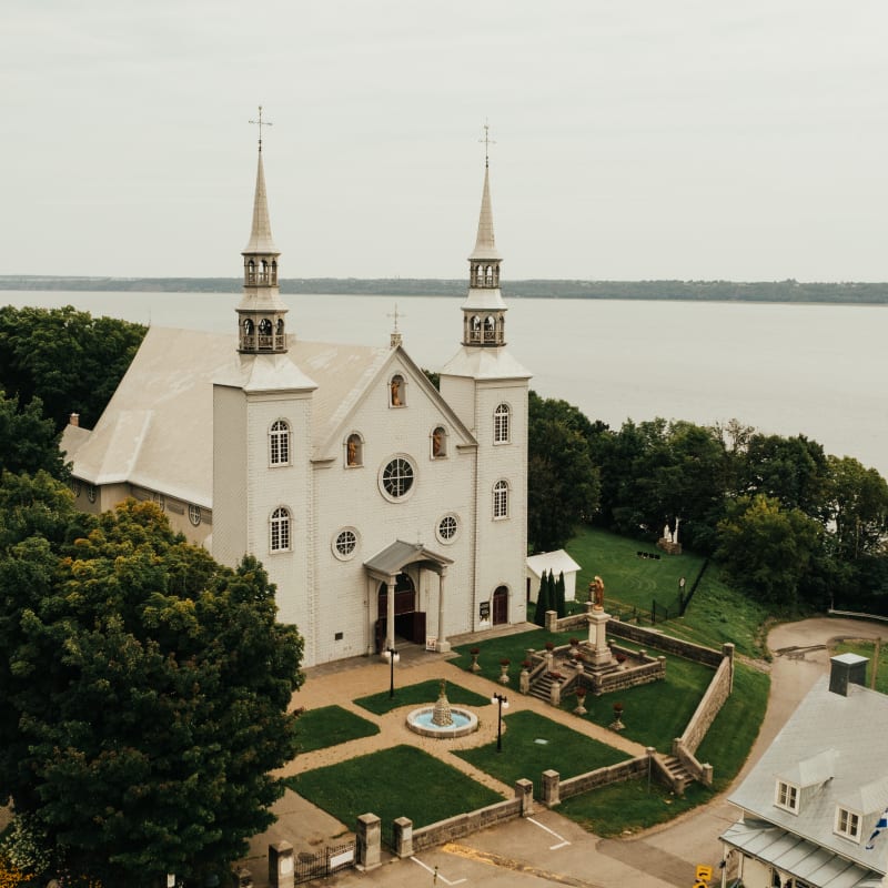 Portneuf: a destination for nature, culture and great food - Aerial view, Place de l’Église in Cap-Santé