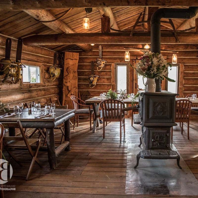 Interior of the Cookerie, the Loggers' Village’s cookhouse