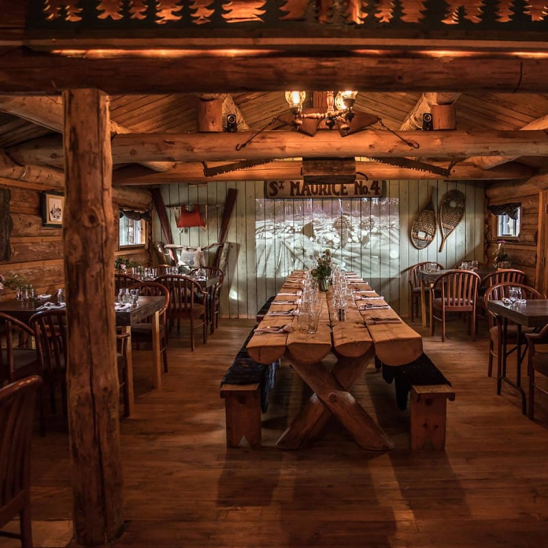 Interior of the Cookerie, the Loggers' Village’s cookhouse