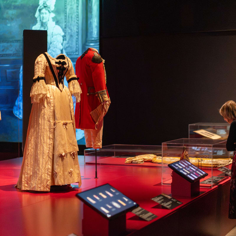 Costume ball exhibit at the McCord Stewart Museum.