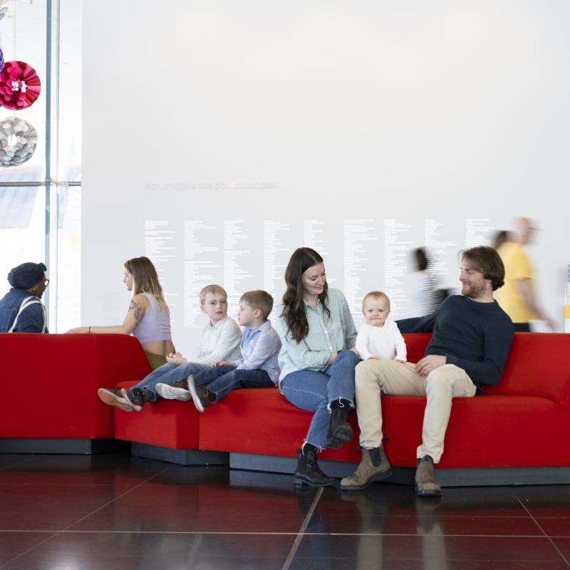 Family in the museum hall