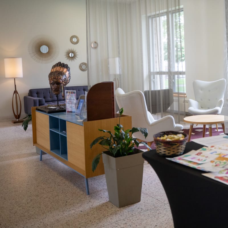 Inside the Manoir d'Youville.