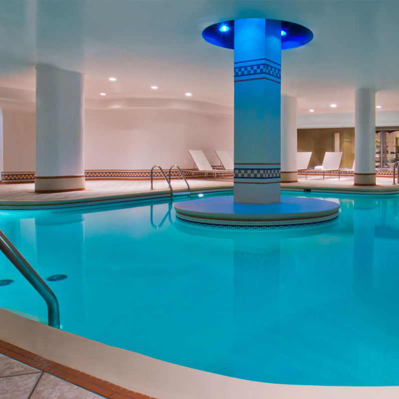 The hotel's indoor pool.