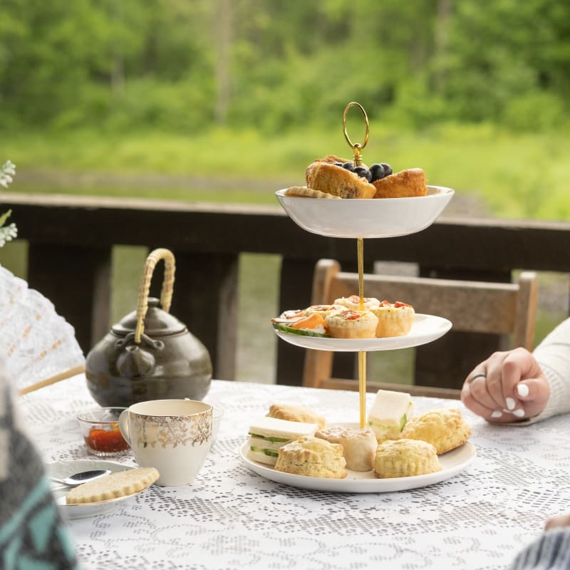 Platter of delicacies served at teatime.
