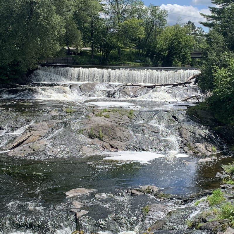 Waterfall in the spring in Quebec.