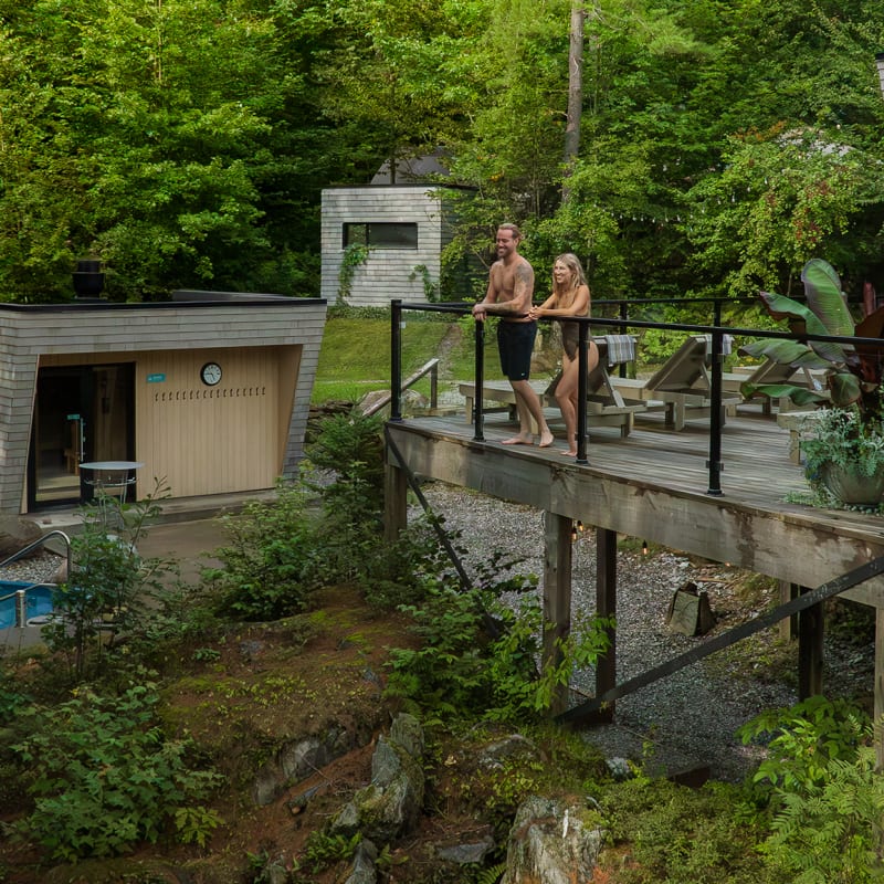 View of Spa Bolton's terrace and natural surroundings.