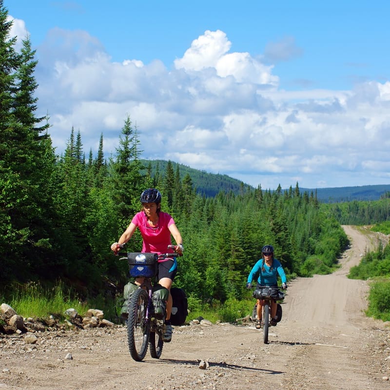 Biking in the Jacques-Cartier region.