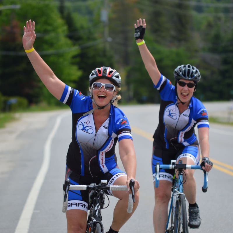 Two cyclists on a road.