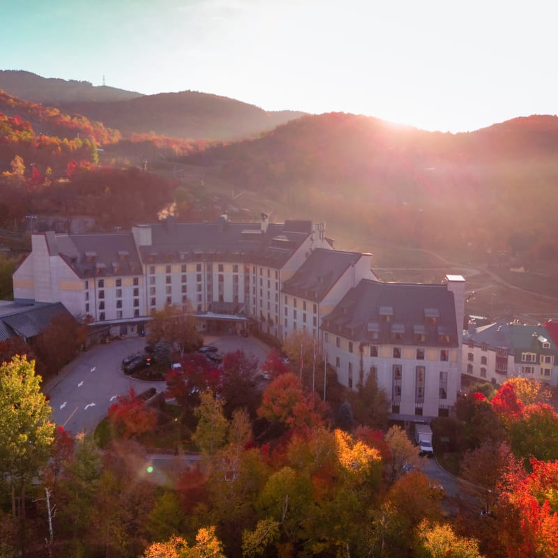 Exterior of Fairmont Tremblant in autumn