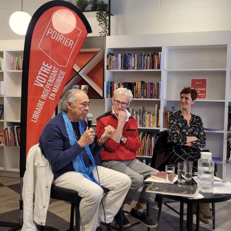 Discussion group at a bookstore during the international poetry Festival.
