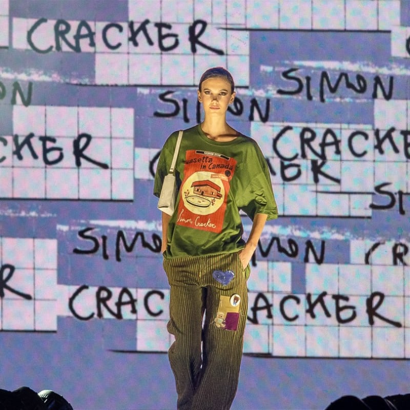 Model at a fashion show at ItalfestMTL.