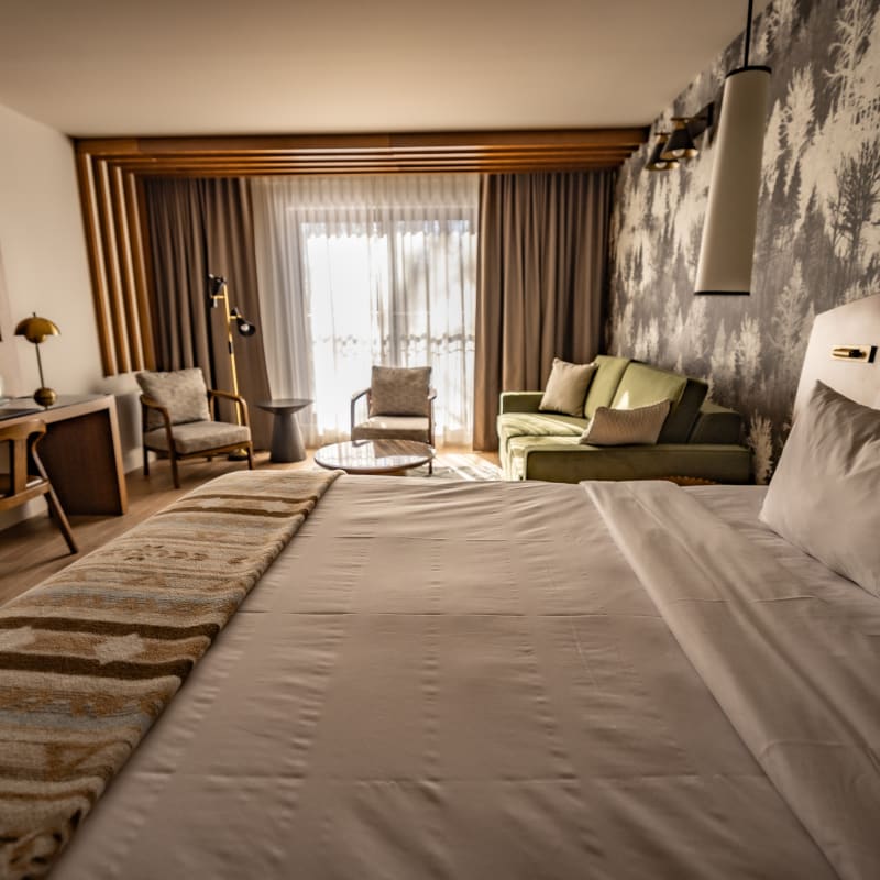 Chambre à L’Hôtel-Musée Premières Nations.