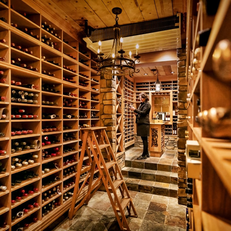 Wine cellar.