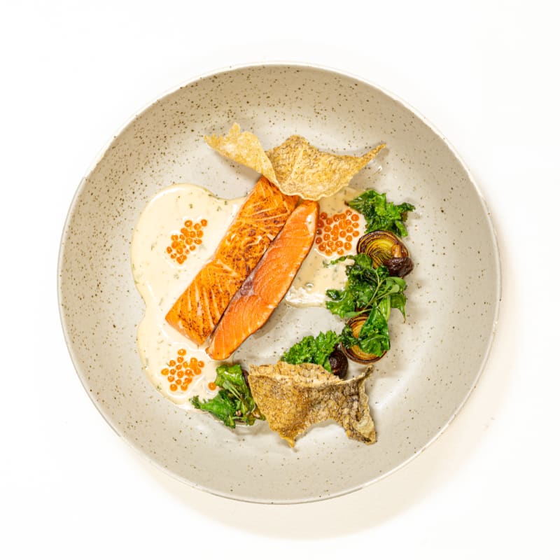 Plat au restaurant Le Riverain de Ripplecove Hôtel & Spa.
