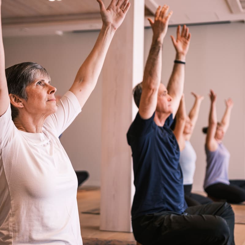 People doing yoga at Spa Eastman.