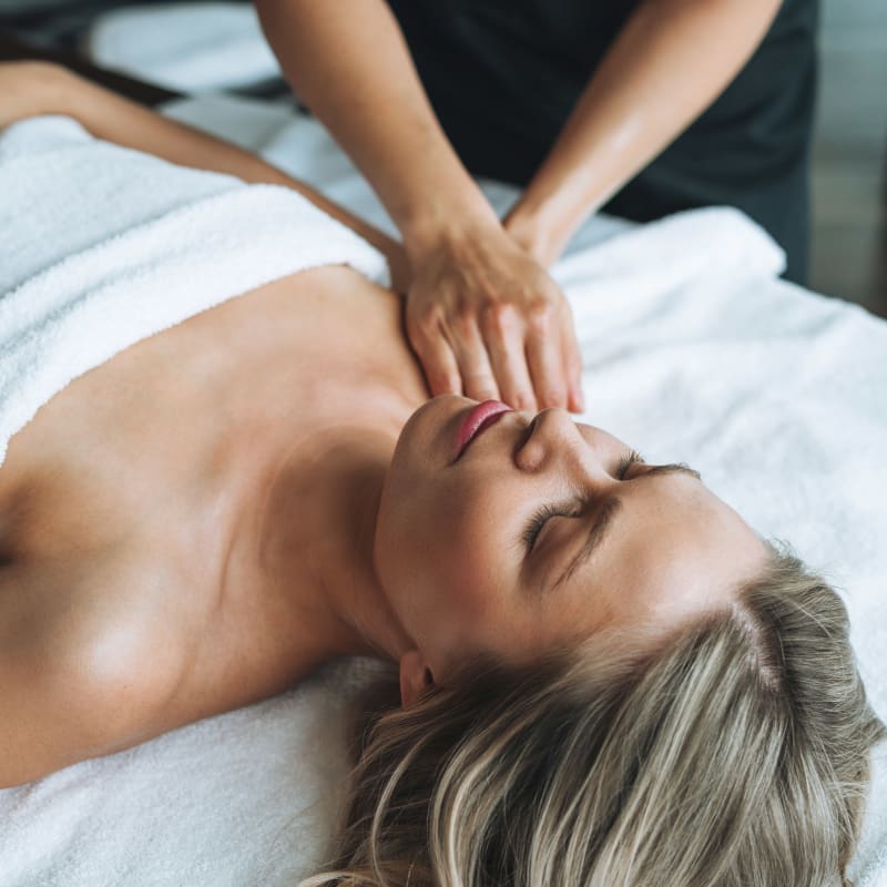 Woman receiving a massage.