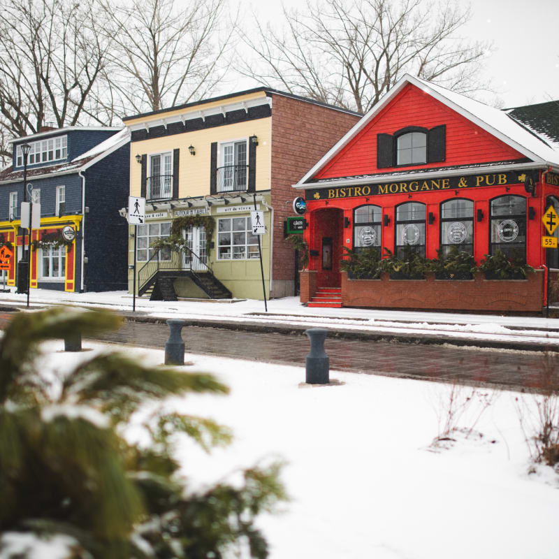Rue du Vieux-Saint-Jean en hiver.