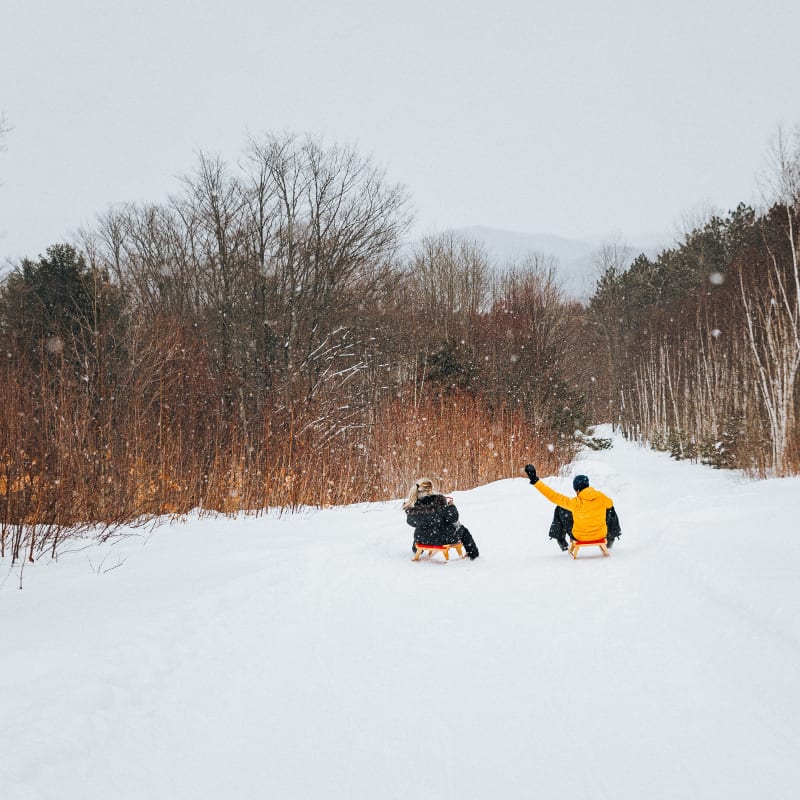 Glissade hivernale au Parc des Montagnes Noires de Ripon 
