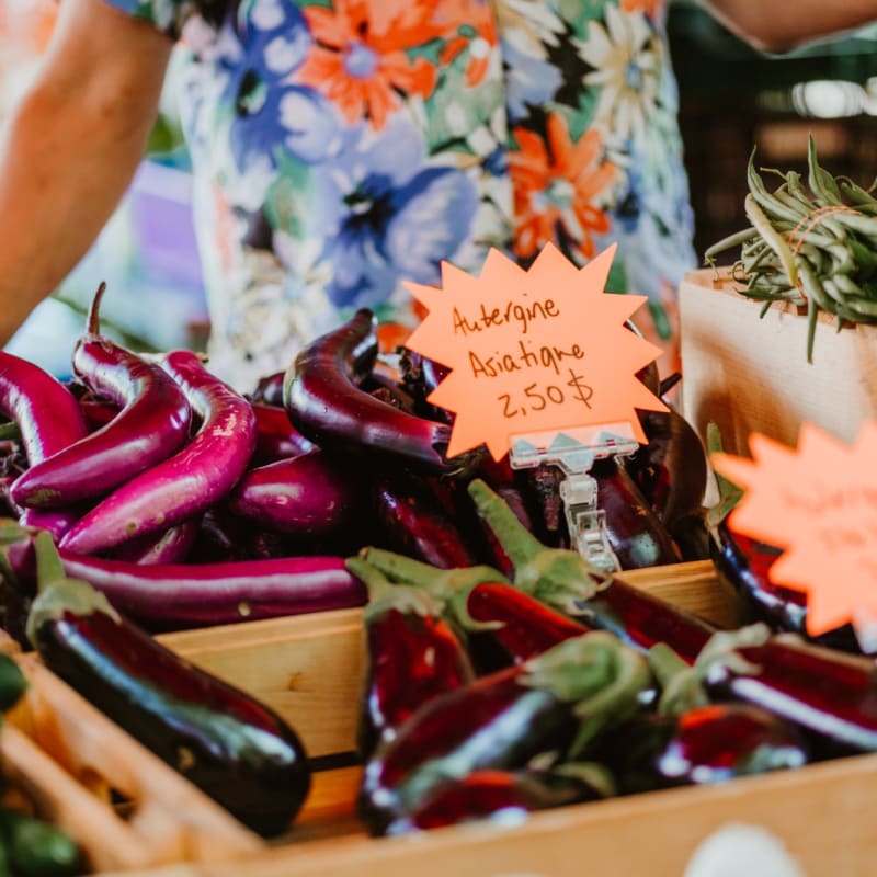 Farmers' market kiosk in Portneuf.