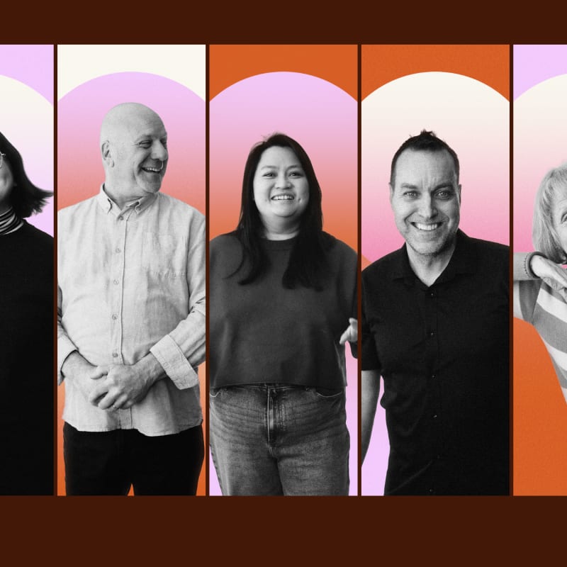 Voix urbaines - Montage photographique de 5 personnes souriantes.